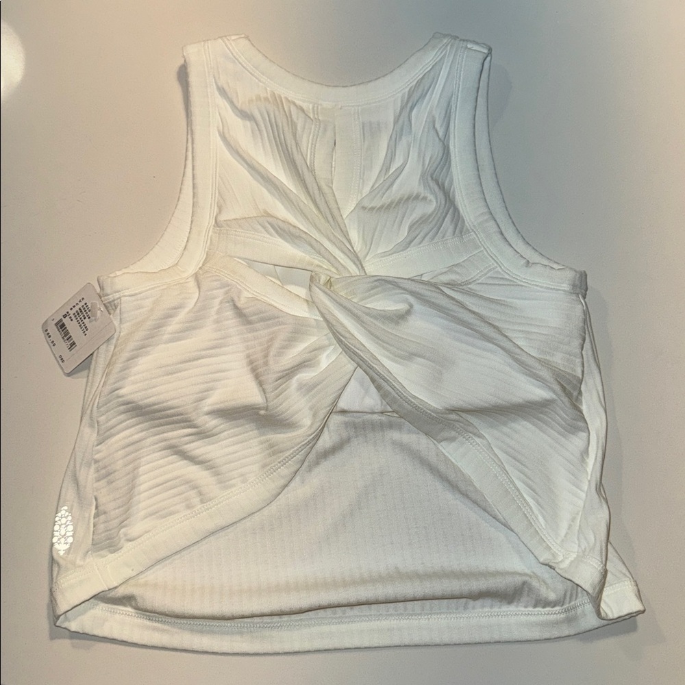 White Ribbed Tank Top free people movement tank top